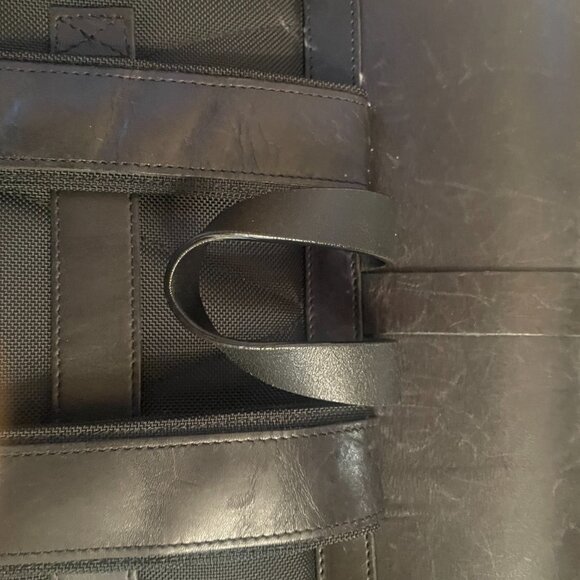 Allen Edmonds Leather/Canvas Flip Top Backpack - Picture 2 of 4